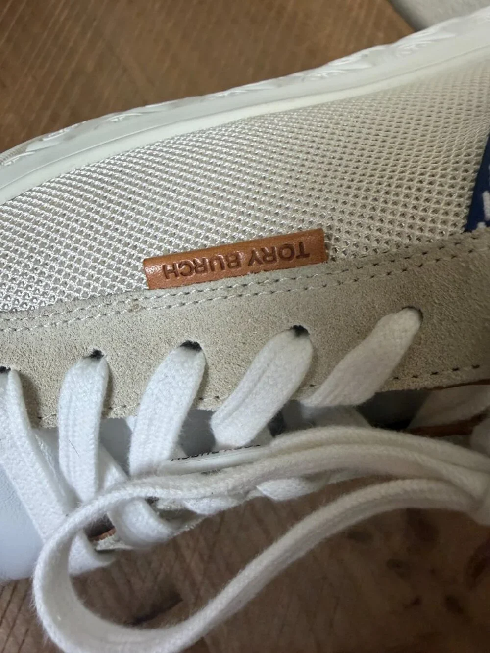 Tory Burch Ladybug Low Top Sneaker Cream & Blue Size 8